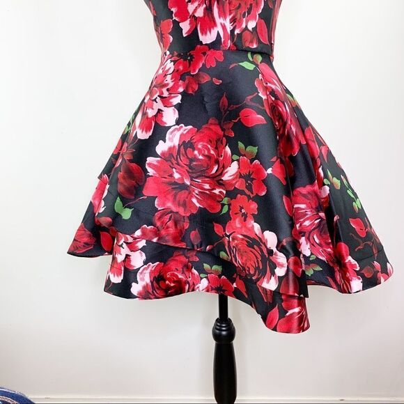 B Darlin‎ Floral Strapless Fit/Flare Minidress Sz 3/4 - Picture 9 of 13